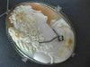 ANTIQUE EXTRA LARGE .25CT OLD MINE DIAMOND 14K WHITE GOLD CAMEO PENDANT PIN 1918