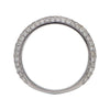 ESTATE .91CT DIAMOND 18K WHITE GOLD 3D 3/4TH ETERNITY MULTI ROW ANNIVERSARY RING