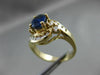 ESTATE 1.35CT DIAMOND & AAA SAPPHIRE 14KT YELLOW GOLD ENGAGEMENT RING #9792