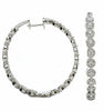 EXTRA LARGE 2.02CT DIAMOND 18KT WHITE GOLD 3D MULTI FLOWER HOOP HANGING EARRINGS