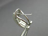 ESTATE WIDE 1.10CT DIAMOND BAGUETTE & ROUND 14K WHITE GOLD CLIP ON HOOP EARRINGS