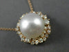 ESTATE LARGE .80CT DIAMOND & AAA SOUTH SEA PEARL 18KT ROSE GOLD FLOWER PENDANT