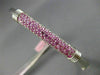 ESTATE 1.15CT PINK SAPPHIRE 14KT WHITE GOLD 3D CLASSIC MULTI ROW BANGLE BRACELET