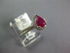 .94CT DIAMOND & AAA RUBY 14KT WHITE GOLD PEAR SHAPE & ROUND HALO FRIENDSHIP RING
