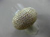 ESTATE MASSIVE 7.89CT DIAMOND 18K YELLOW GOLD MULTI ROW PAVE DOME SHAPE FUN RING