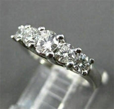 ESTATE .78CT DIAMOND LUCIDA 5 STONE 14KT WHITE GOLD ENGAGEMENT RING STUNNG 16301