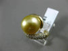 ESTATE LARGE .62CT DIAMOND 14KT YELLOW GOLD 3D GOLDEN SOUTH SEA PEARL SWIRL RING