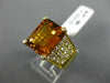 ESTATE LARGE 6.40CT DIAMOND & CITRINE 18KT YELLOW GOLD MULTI ROW ENGAGEMENT E/F