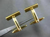 ESTATE 14KT YELLOW GOLD 3D RECTANGULAR MATTE CUFF LINKS 22mm X 7mm SHARP!