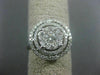 ESTATE WIDE .82CT DIAMOND 14K WHITE GOLD 3D ROUND HALO SOLITAIRE ENGAGEMENT RING
