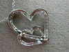 ESTATE .22CT DIAMOND 14KT WHITE GOLD DOUBLE HEART LOVE FLOATING PENDANT W/ CHAIN