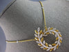 EXTRA LARGE 2.25CT DIAMOND 14KT YELLOW GOLD MULTI LEAF CRISS CROSS LOVE NECKLACE