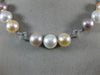 ESTATE .69CT DIAMOND & AAA MULTI COLOR PEARL 14KT WHITE GOLD ETERNITY NECKLACE