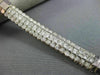 ESTATE WIDE 3.15CT ROUND & PRINCESS DIAMOND 14K WHITE GOLD 3 ROW TENNIS BRACELET