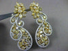 ESTATE LARGE 11.39CT WHITE & FANCY DIAMONDS 18KT WHITE & YELLOW GOLD 3D EARRINGS