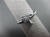 ANTIQUE WIDE .25CT ROUND DIAMOND 18KT WHITE GOLD 3D ETOILE FLOWER RING #11495