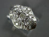 ANTIQUE WIDE .78CT DIAMOND 14KT WHITE GOLD ROUND & MARQUISE FILIGREE RING #565