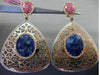 ESTATE LARGE 2.25CT DIAMOND & MULTI GEM 14KT WHITE & ROSE GOLD CLIP ON EARRINGS