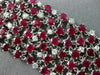 ESTATE EXTRA WIDE 38.47CT DIAMOND RUBY 18KT WHITE GOLD 3D ETOILE TENNIS BRACELET