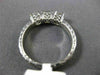 ESTATE .75CT DIAMOND 18KT WHITE GOLD FILIGREE THREE STONE ENGAGEMENT RING #6176