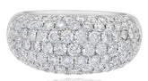 WIDE 2.23CT DIAMOND 14K WHITE GOLD 3D CLASSIC MULTI ROW WEDDING ANNIVERSARY RING