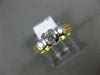 ESTATE .60CT DIAMOND 14KT TWO TONE GOLD 3 STONE SEMI BEZEL ENGAGEMENT RING #1541