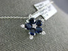 LARGE 1.44CT DIAMOND & AAA SAPPHIRE 18K WHITE GOLD FLOWER SNOWFLAKE STAR PENDANT