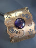 ESTATE LARGE 7.50CT DIAMOND & AAA AMETHYST 14K ROSE GOLD 3D CUFF BANGLE BRACELET
