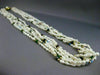 ESTATE LONG 14K YELLOW GOLD & SILVER PEARL MULTI GEM BY THE YARD NECKLACE #25366