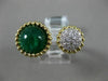 ESTATE 4.36CT DIAMOND & CABOCHON EMERALD 14K YELLOW GOLD 3D CLUSTER TENSION RING
