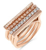 ESTATE .34CT DIAMOND 18KT ROSE GOLD 3D MULTI BAR STACKABLE FUN RING