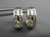 ESTATE .36CT ROUND CUT DIAMOND 14KT WHITE GOLD 3D TWO ROW HUGGIE EARRINGS #20610