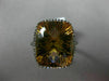 ESTATE LARGE 6.41CT DIAMOND & AAA CITRINE 14KT BLACK GOLD HALO FILIGREE FUN RING