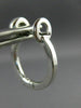 ANTIQUE .80CT DIAMOND 14KT WHITE GOLD CIRCULAR HALO HOOP HUGGIE EARRINGS #15706