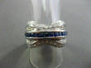 ESTATE WIDE 1.15CT DIAMOND & AAA SAPPHIRE 14KT WHITE GOLD INFINITY RING STUNNING