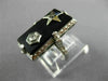 ANTIQUE LARGE .04CT DIAMOND AAA ONYX 14K WHITE GOLD 3D FILIGREE LION RING #26429