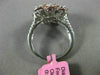 GIA LARGE 2.7CT MULTI COLOR DIAMOND 18K WHITE & ROSE GOLD FLOWER ENGAGEMENT RING