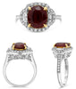 3.78CT DIAMOND & AAA RUBY 18KT TWO TONE GOLD 3D OVAL & HALF MOON ENGAGEMENT RING