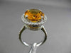 ESTATE MASSIVE 7.28CT DIAMOND & AAA EXTRA FACET CITRINE 14KT WHITE GOLD 3D RING