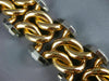 ANTIQUE LARGE & LONG 18K WHITE & ROSE GOLD 3D CLASSIC WOVEN LINK BRACELET #20618