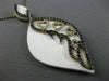 ESTATE 1.28CT BLACK DIAMOND & WHITE AGATE 14K ROSE GOLD MULTI HEART LEAF PENDANT