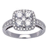 ESTATE WIDE 1.31CT DIAMOND 18KT WHITE GOLD 3D CLUSTER SQUARE SEMI ETERNITY RING