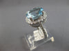 LARGE 3.91CT DIAMOND & AAA AQUAMARINE 14KT WHITE GOLD 3D HALO ENGAGEMENT RING