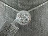 ESTATE LARGE .68CT DIAMOND 18KT WHITE GOLD CLASSIC ROUND CLUSTER HALO PENDANT