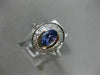 WIDE 1.16CT DIAMOND & AAA OVAL TANZANITE 14KT WHITE GOLD 3D HALO ENGAGEMENT RING