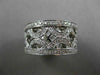 ESTATE WIDE .92CT DIAMOND 14K WHITE GOLD 3D OPEN SEMI CIRCLE ANNIVERSARY RING FG
