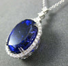 ESTATE EXTRA LARGE 32.4CT DIAMOND & AAA TANZANITE 18K WHITE GOLD LARIAT NECKLACE