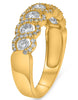 1.0CT DIAMOND 18KT YELLOW GOLD 3D 7 STONE INFINITY MULTI FLOWER ANNIVERSARY RING