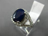 ESTATE 3.33CT DIAMOND & AAA SAPPHIRE 14KT GOLD 3D OVAL FILIGREE ENGAGEMENT RING
