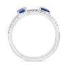 WIDE 1.20CT DIAMOND & AAA SAPPHIRE 14KT WHITE GOLD MULTI SHAPE 3 ROW FUN RING
